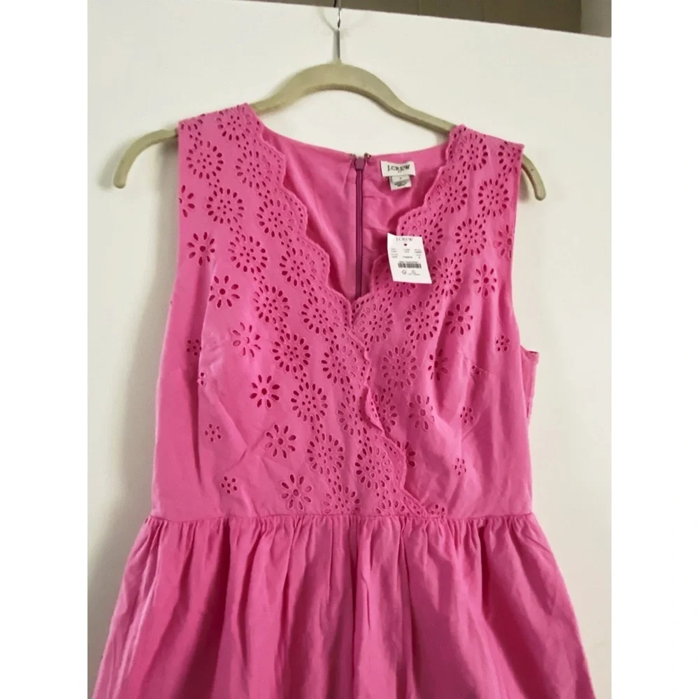 J. Crew Pink Eyelet Mini Dress